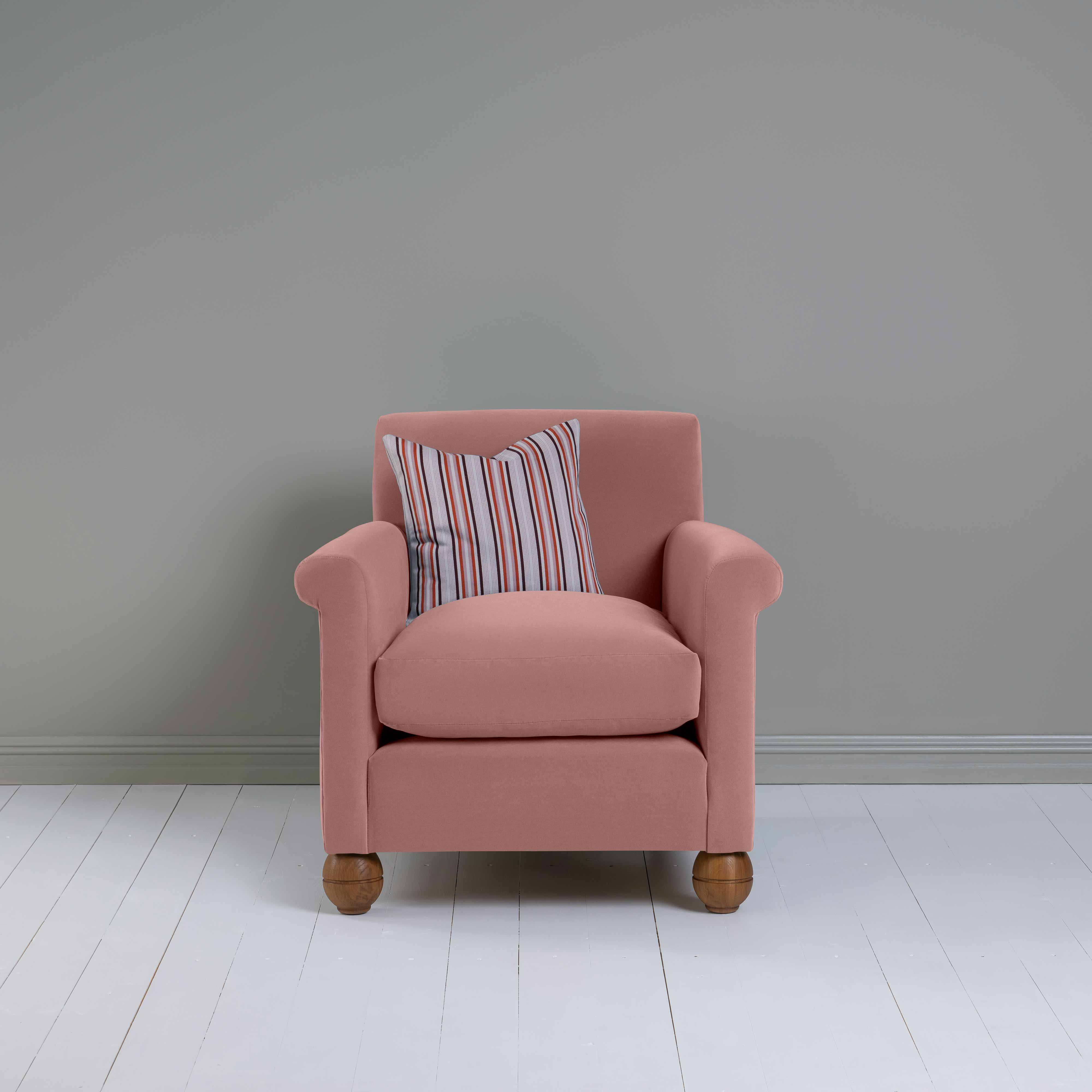 Idler Armchair in Intelligent Velvet Rose - Nicola Harding