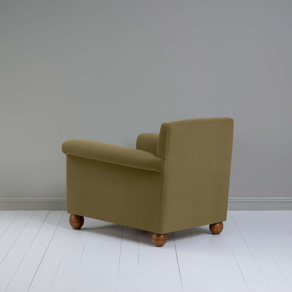Idler Armchair in Intelligent Velvet Sepia - Nicola Harding