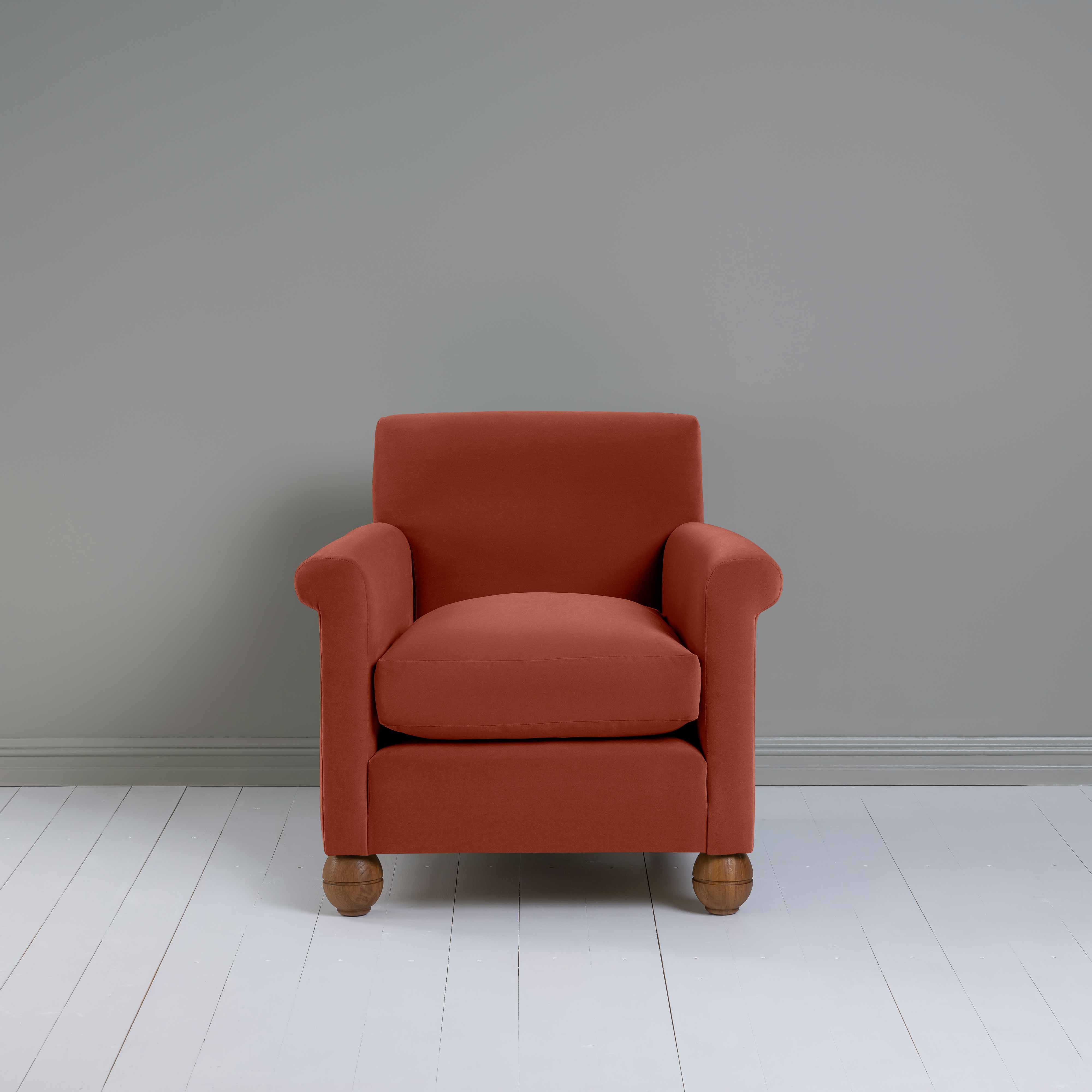 Idler Armchair in Intelligent Velvet Sienna - Nicola Harding