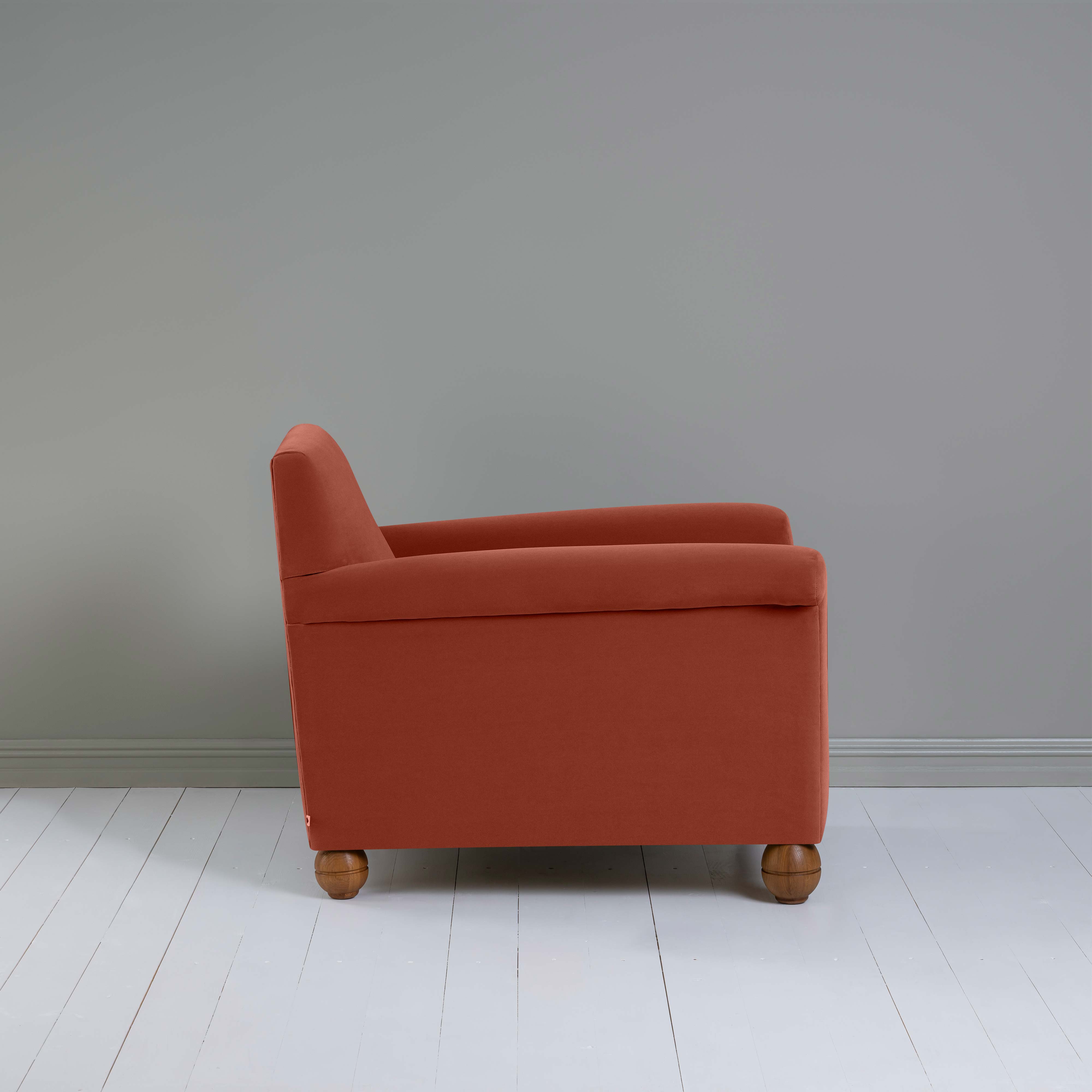 Idler Armchair in Intelligent Velvet Sienna - Nicola Harding