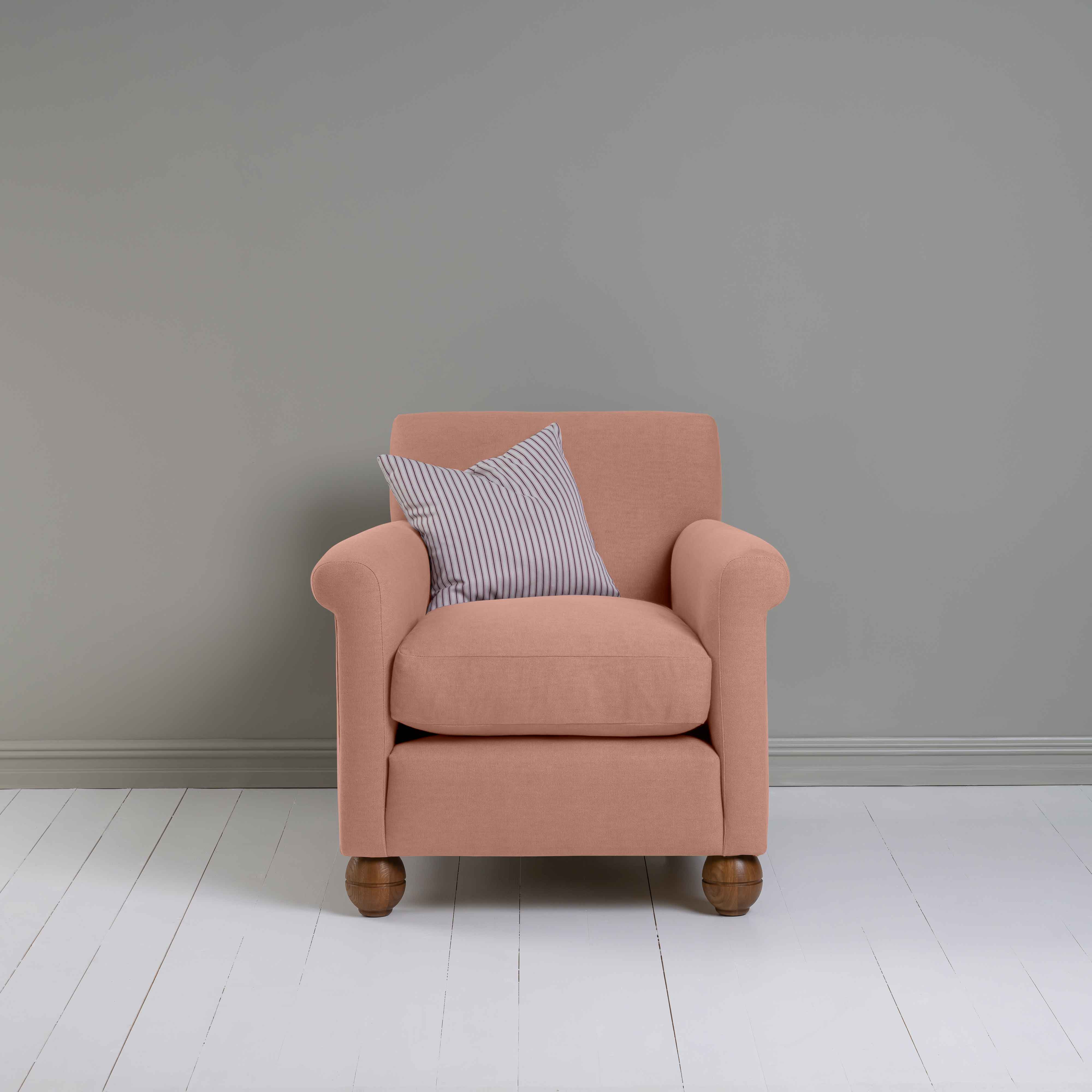 Idler Armchair in Laidback Linen Roseberry - Nicola Harding