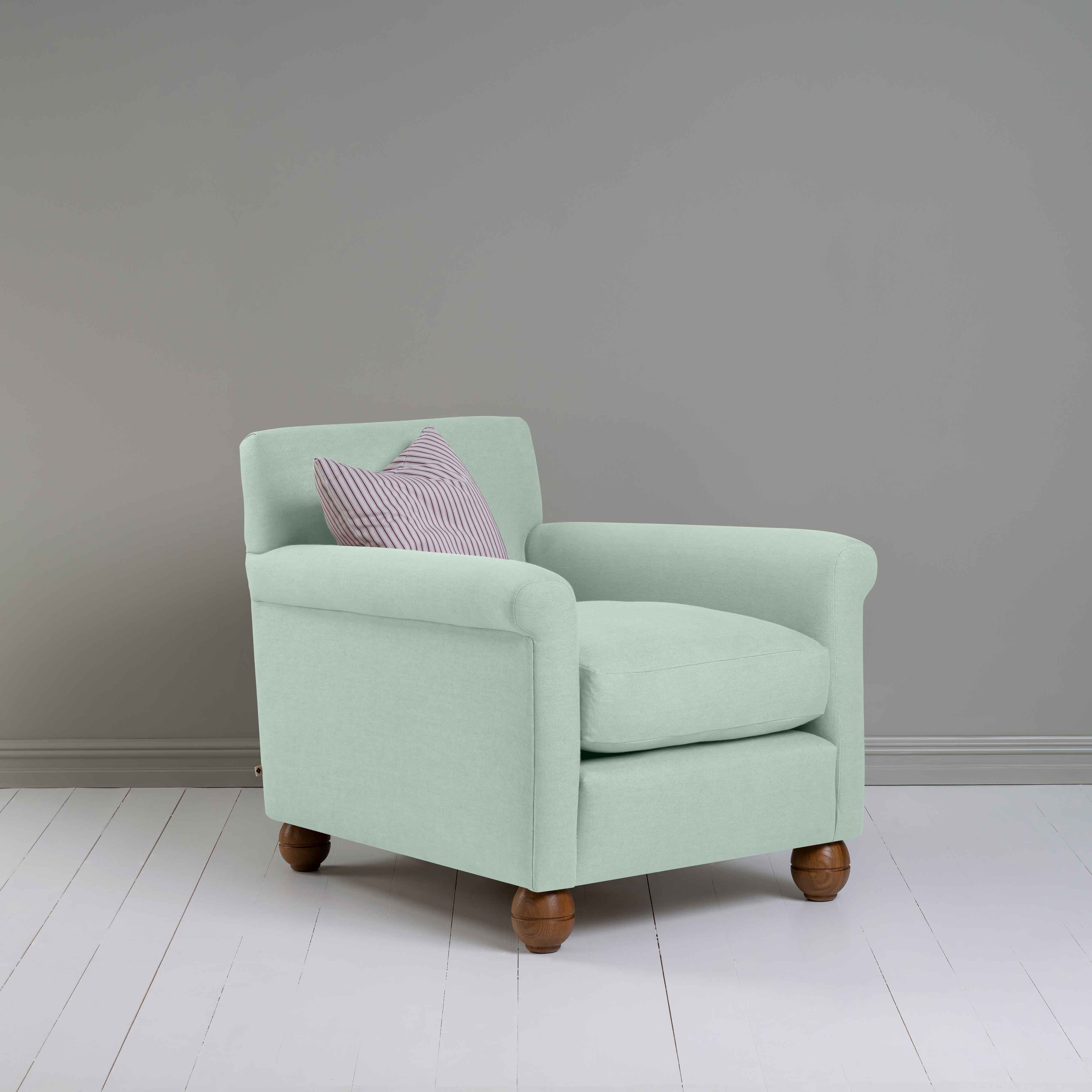 Idler Armchair in Laidback Linen Sky - Nicola Harding