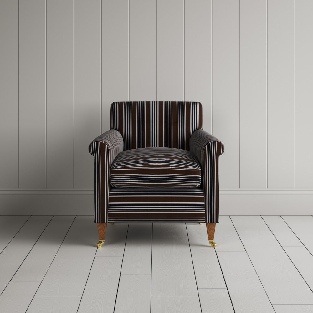 Idler Armchair in Regatta Cotton, Charcoal - Nicola Harding