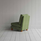 Back View of Perch Slipper Armchair in Colonnade Cotton, Green and Wine - By Nicola Harding & Co.