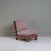 image of Perch Slipper Armchair in Regatta Cotton Flame Frame and Slow Lane Cotton Linen Berry Seat
