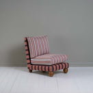 Slipper Armchair In Regatta Cotton Flame Frame and Slow Lane Cotton Linen Berry Seat - By NiX