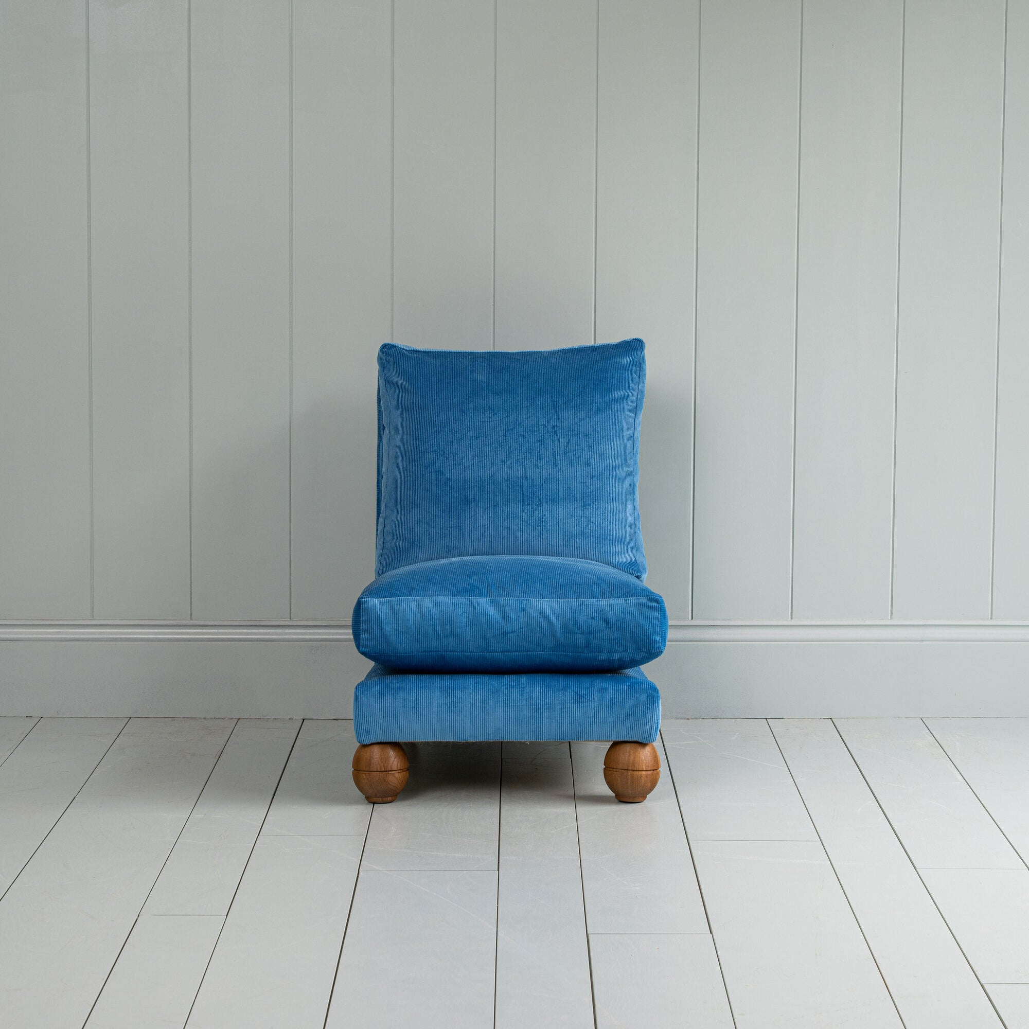 Front View of NiX Classic Blue Slipper Chair