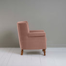 Time Out Armchair in Intelligent Velvet Dusky Pink, Side View - NiX