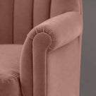 Time Out Armchair in Intelligent Velvet Dusky Pink, Arm Design Closeup - NiX