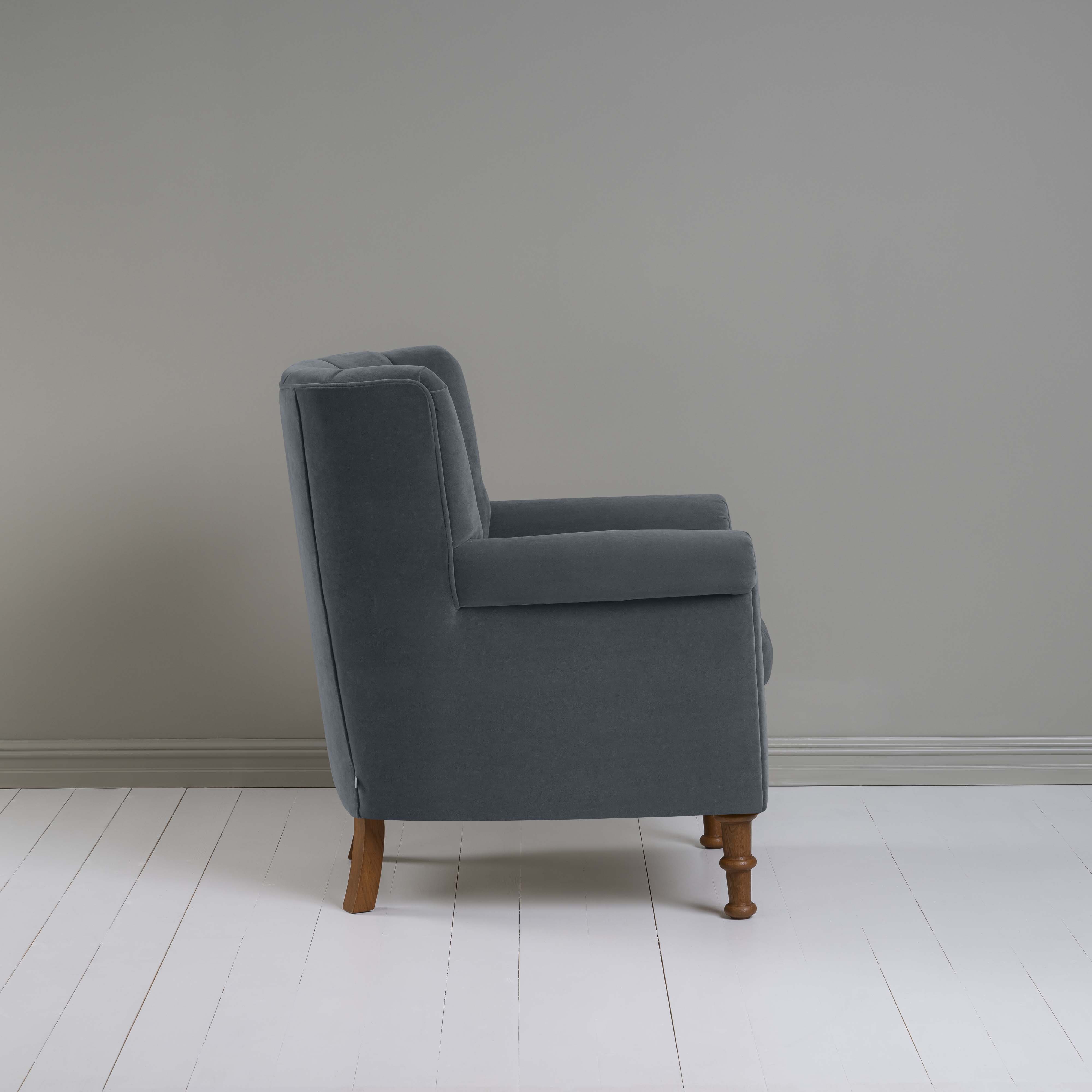  Time Out Armchair in Intelligent Velvet Mercury 
