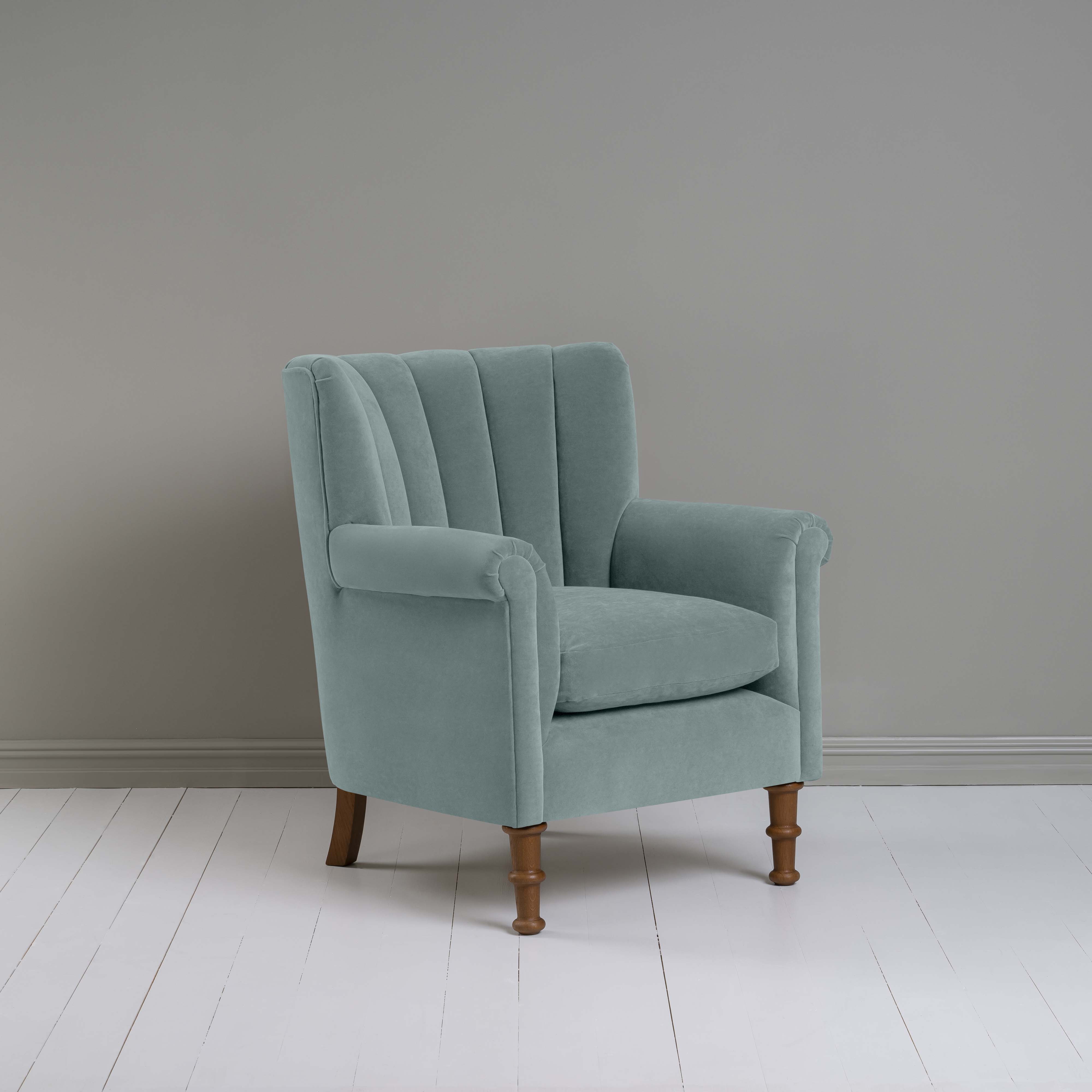 Time Out Armchair in Intelligent Velvet Mineral - NiX
