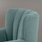 Time Out Armchair in Intelligent Velvet Mineral, High Back Design Closeup - NiX