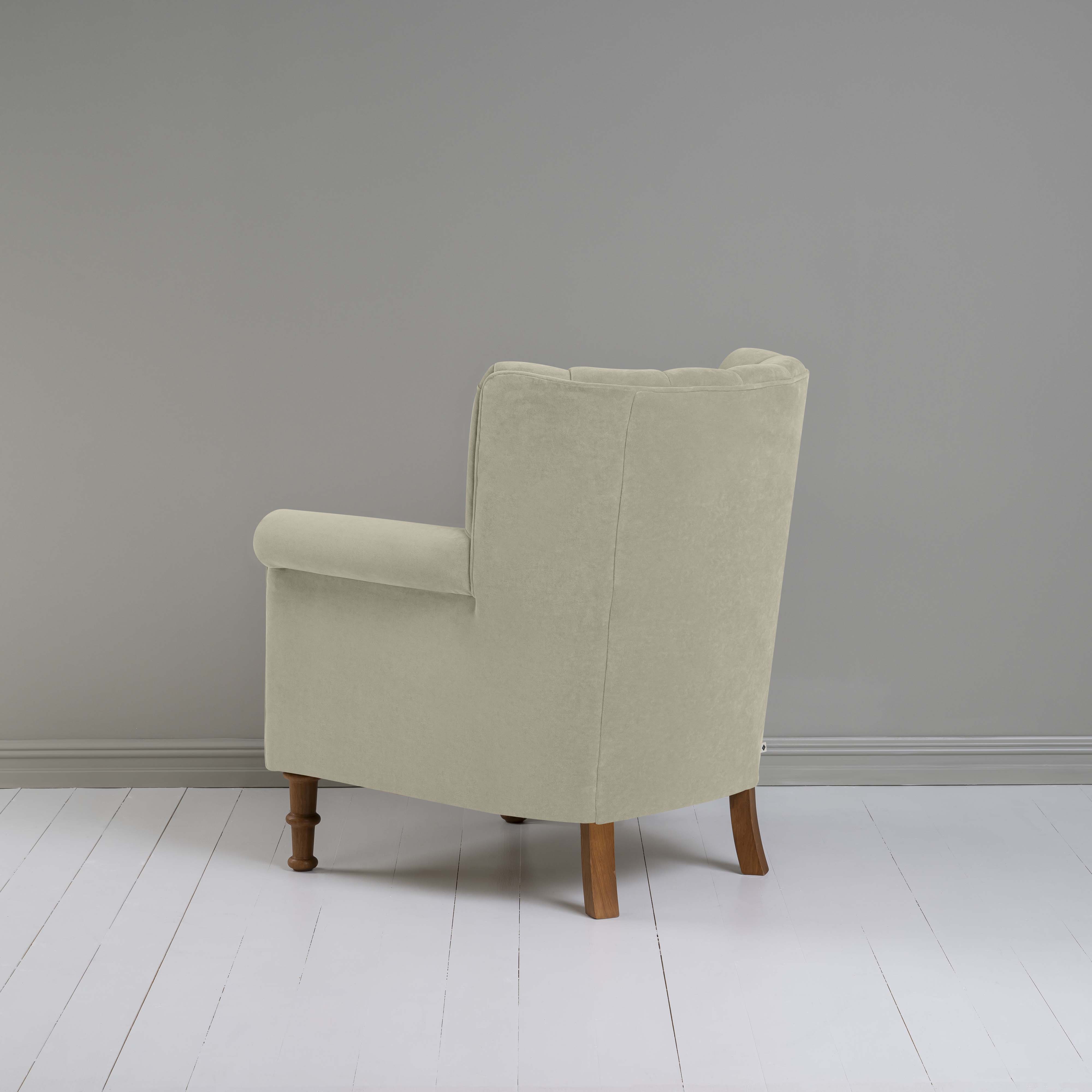 Time Out Armchair in Intelligent Velvet Moonstone, Back View - NiX