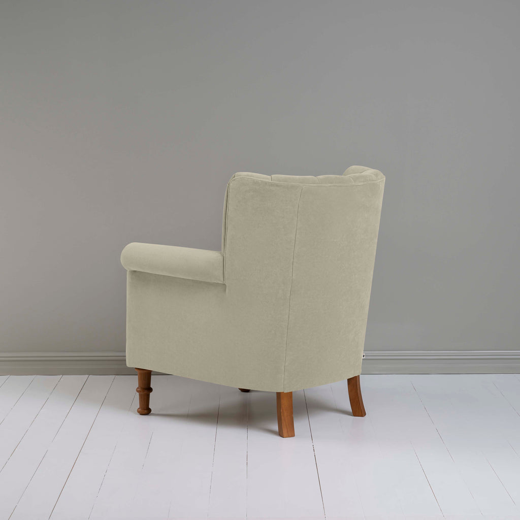 Time Out Armchair in Intelligent Velvet Moonstone, Back View - NiX