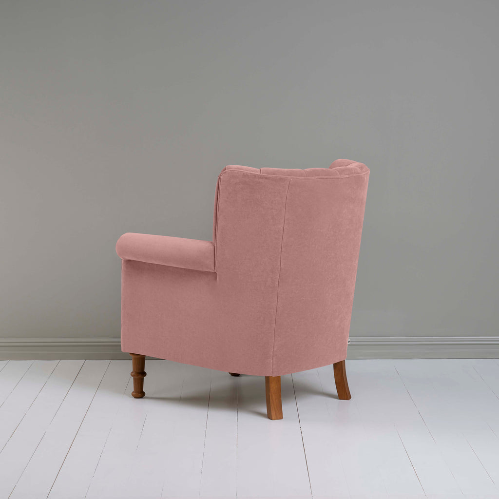 Time Out Armchair in Intelligent Velvet Rose, Back View - NiX