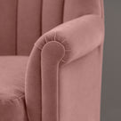 Time Out Armchair in Intelligent Velvet Rose, Arm Design Closeup - NiX