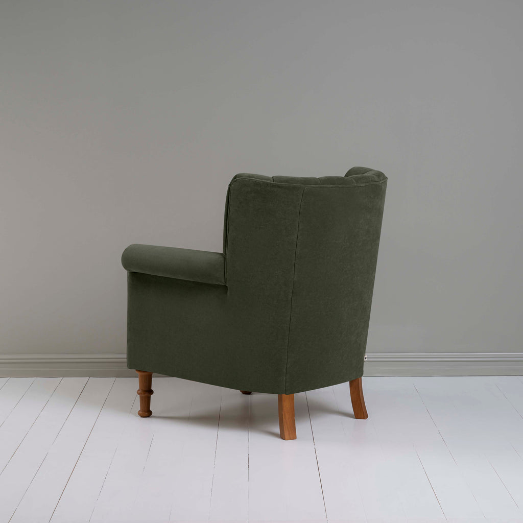 Time Out Armchair in Intelligent Velvet Seaweed, Back View - NiX