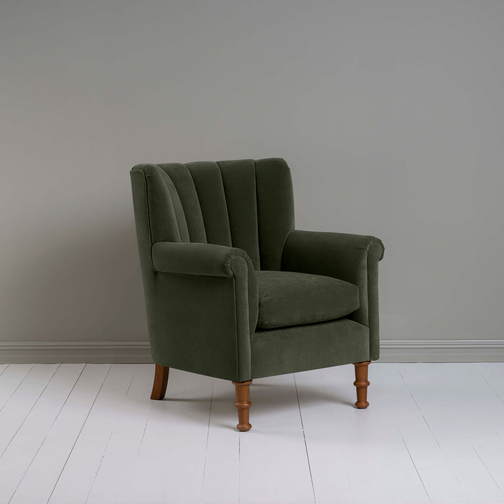  Time Out Armchair in Intelligent Velvet Seaweed 