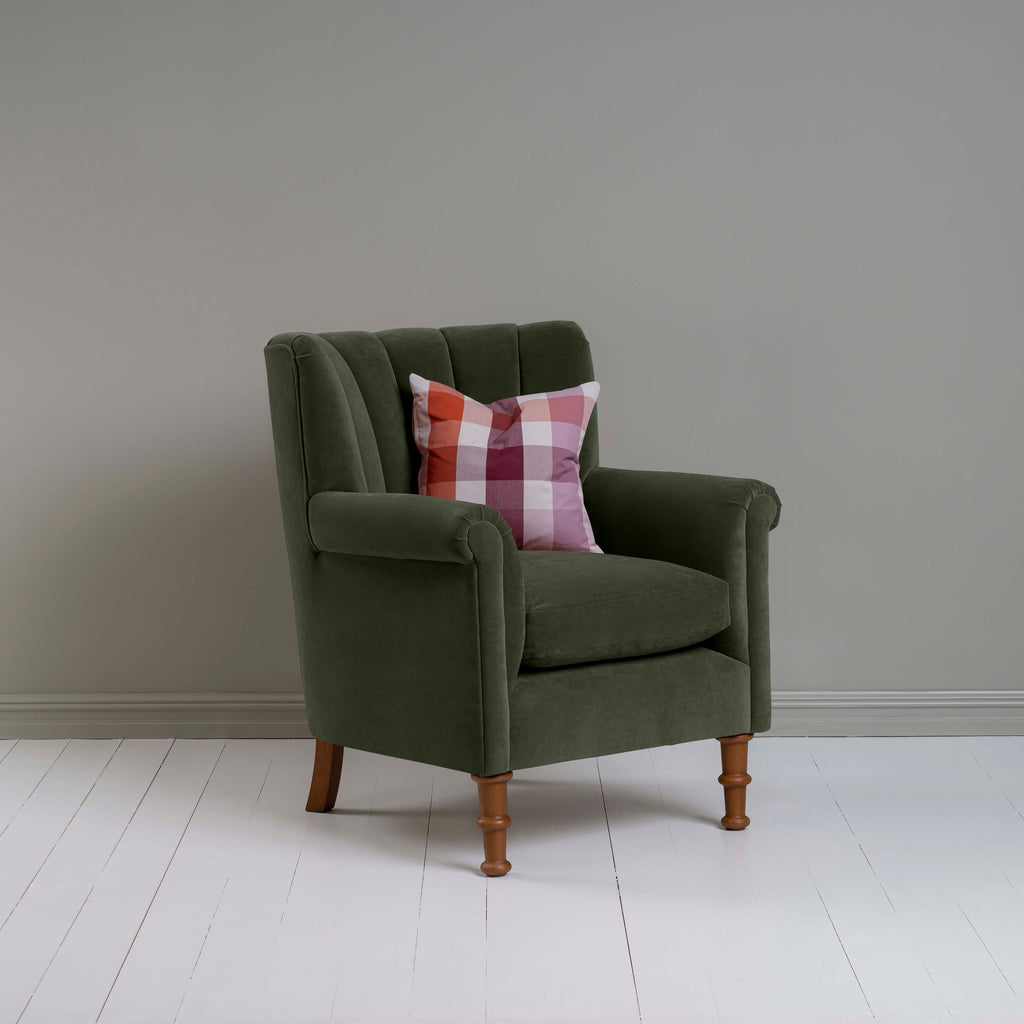  Time Out Armchair in Intelligent Velvet Seaweed 