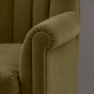 Time Out Armchair in Intelligent Velvet Sepia, Arm Design Closeup - NiX