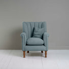 Time Out Armchair in Laidback Linen Cerulean, Front View Matching Cushion - NiX