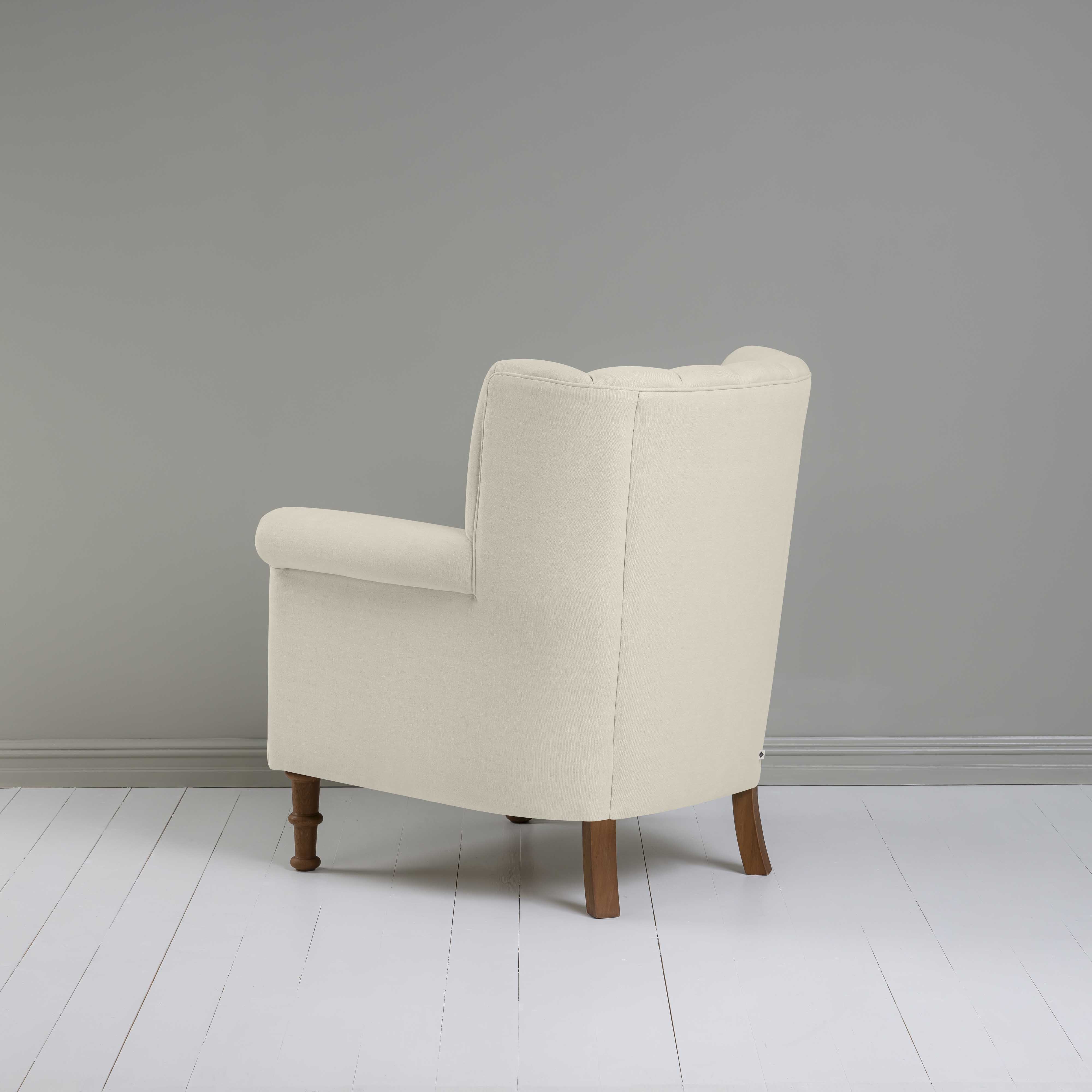 Time Out Armchair in Laidback Linen Dove, Back View - NiX