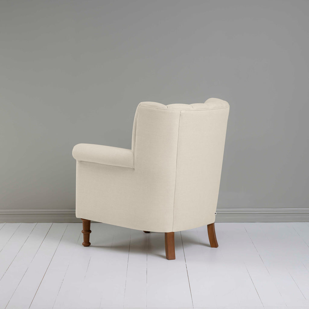 Time Out Armchair in Laidback Linen Dove, Back View - NiX