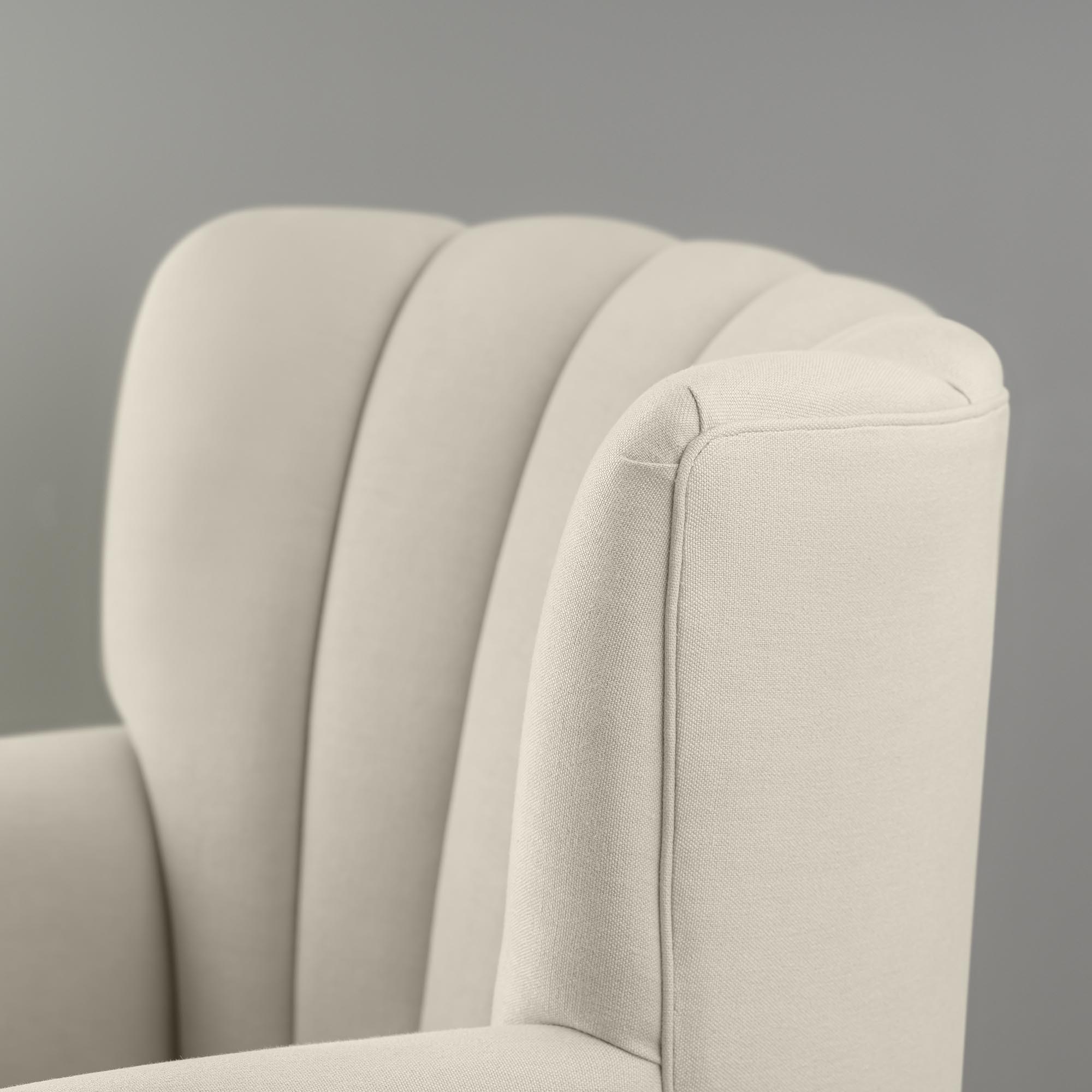 Time Out Armchair in Laidback Linen Dove, High Back Design Closeup - NiX