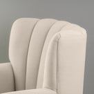 Time Out Armchair in Laidback Linen Dove, High Back Design Closeup - NiX