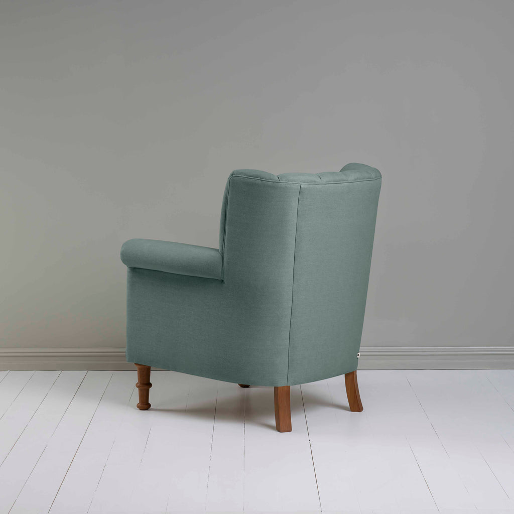 Time Out Armchair in Laidback Linen Mineral, Back View - NiX