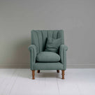 Time Out Armchair in Laidback Linen Mineral, Front View With Matching Cushion - NiX