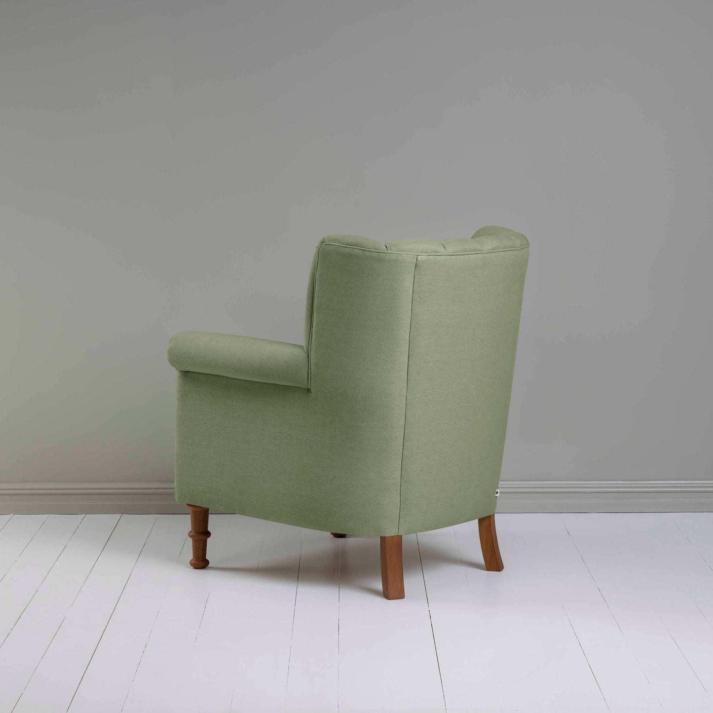 Time Out Armchair in Laidback Linen Moss, Back View - NiX