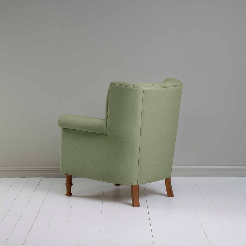 Time Out Armchair in Laidback Linen Moss, Back View - NiX