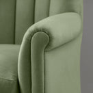 Time Out Armchair in Laidback Linen Moss, Arm Closeup Design - NiX