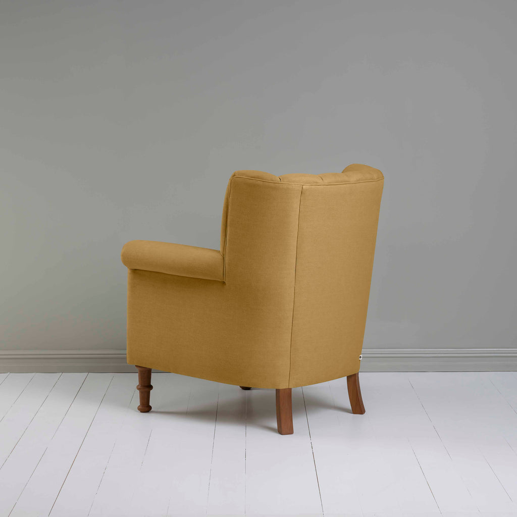 Time Out Armchair in Laidback Linen Ochre, Back View - NiX