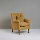 Time Out Armchair in Laidback Linen Ochre Side View With Matching Cushion - NiX