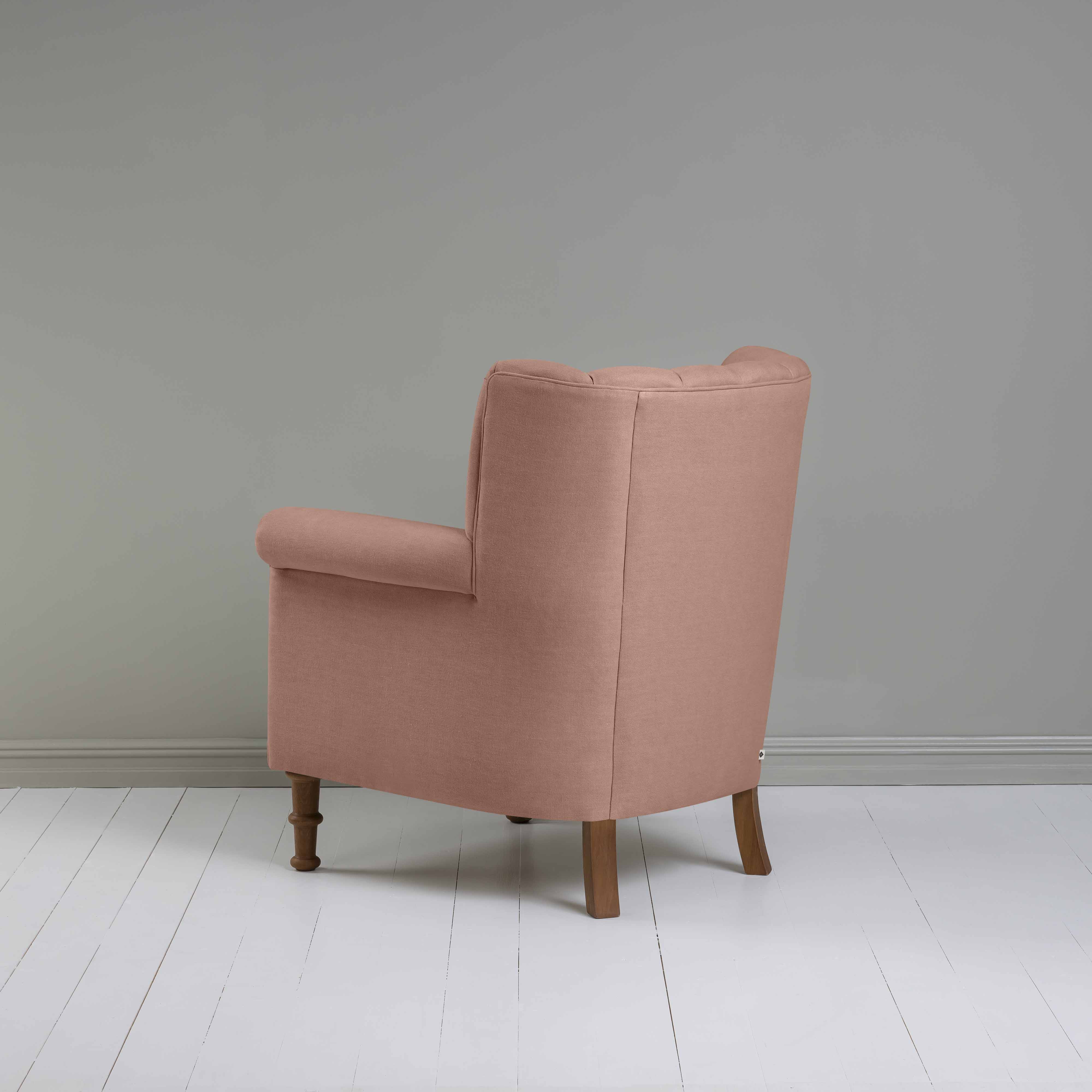 Time Out Armchair in Laidback Linen Roseberry, Back View - NiX