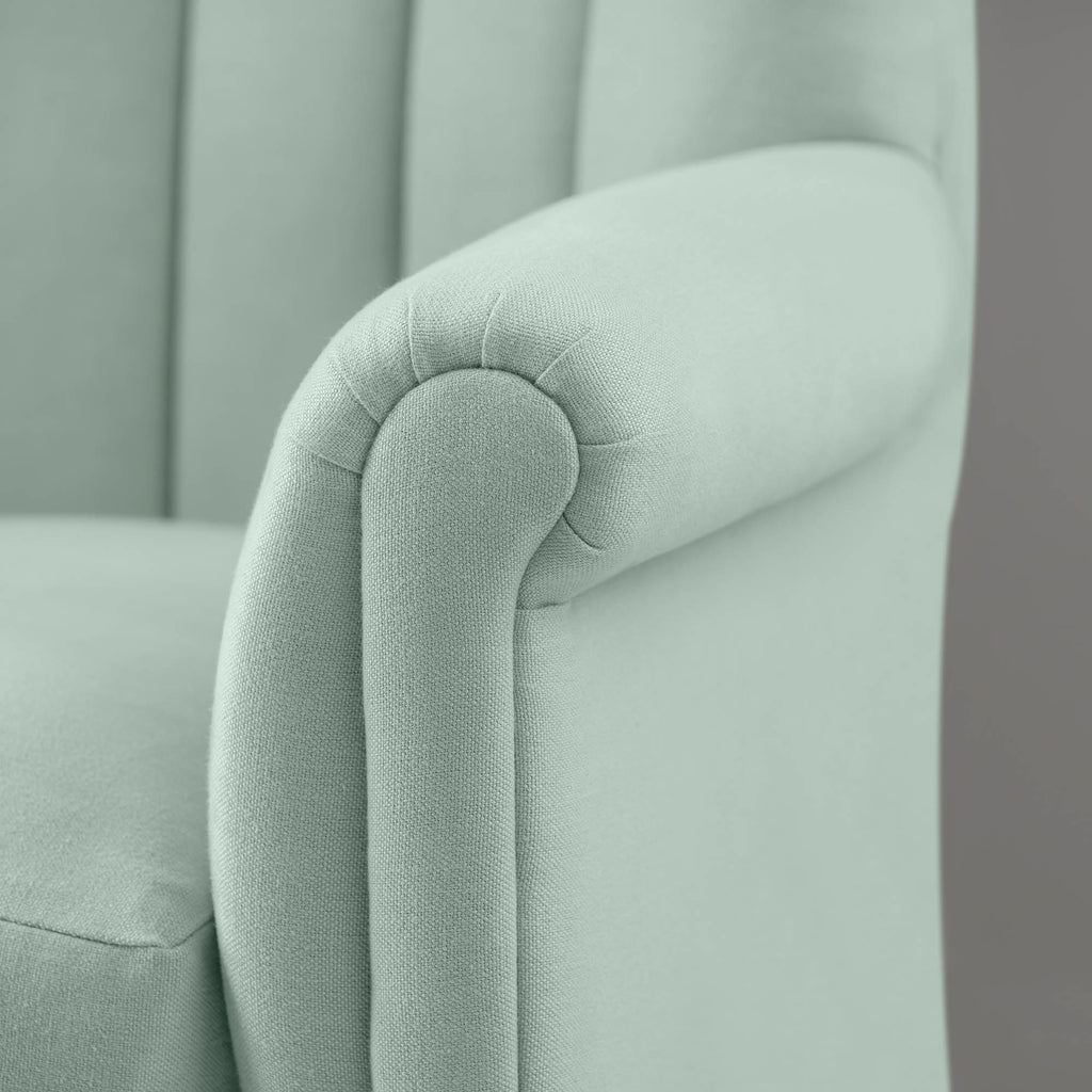 Time Out Armchair in Laidback Linen Sky, Arm Design Closeup - NiX