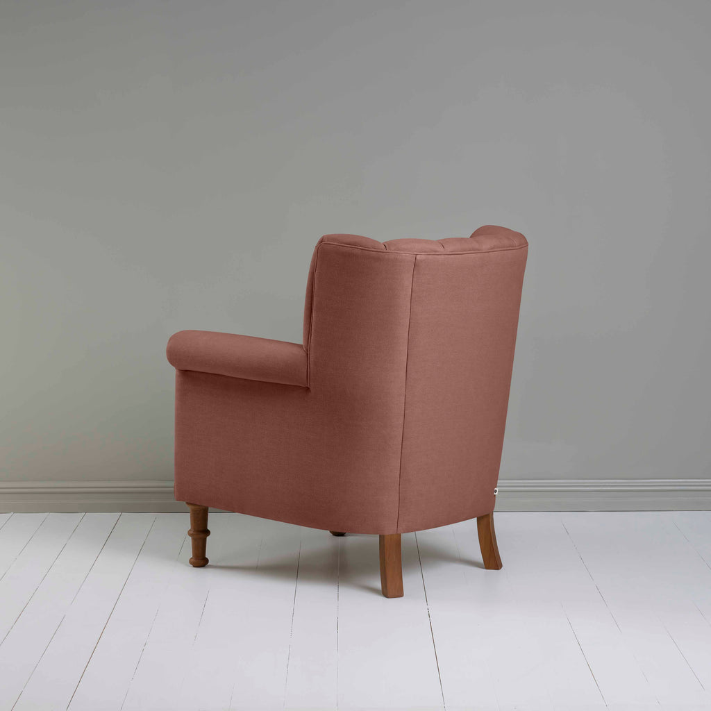 Time Out Armchair in Laidback Linen Sweet Briar, Back View - NiX