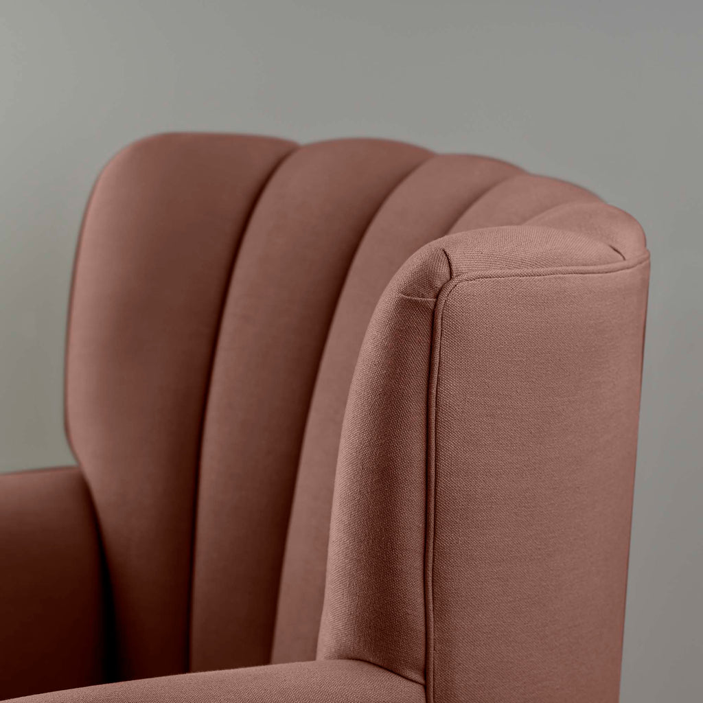 Time Out Armchair in Laidback Linen Sweet Briar, High Back Design Closeup - NiX