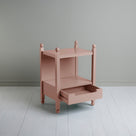 Slumber Bedside Table, Blush Pink, With Open Drawer - By NiX Studio