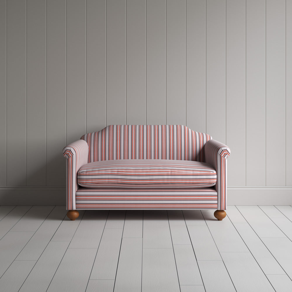 Dolittle Big Love Seat in berry slow lane cotton linen, front view by NiX.
