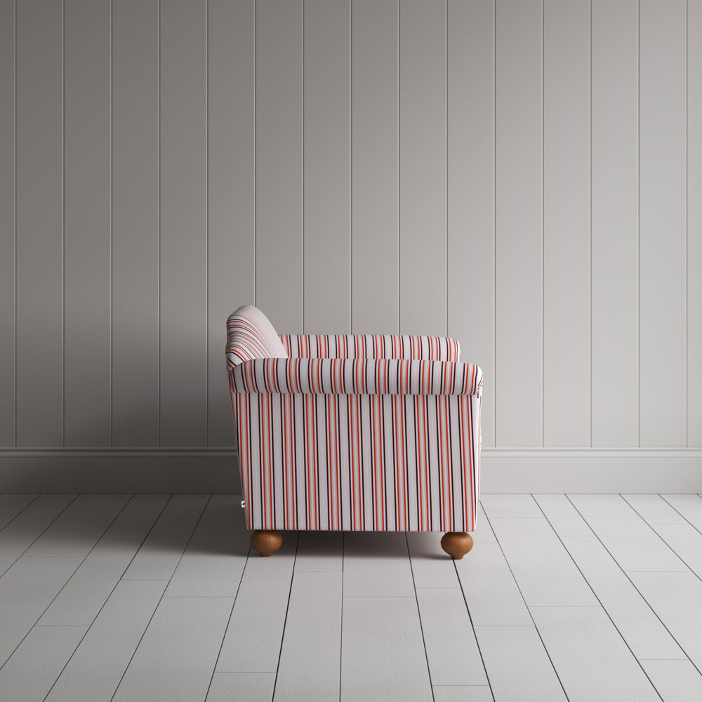 Dolittle Big Love Seat berry slow lane cotton linen, side view by NiX.
