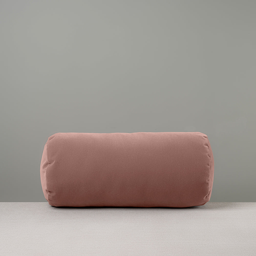 Bask Bolster Cushion in Intelligent Velvet, Dusky Pink