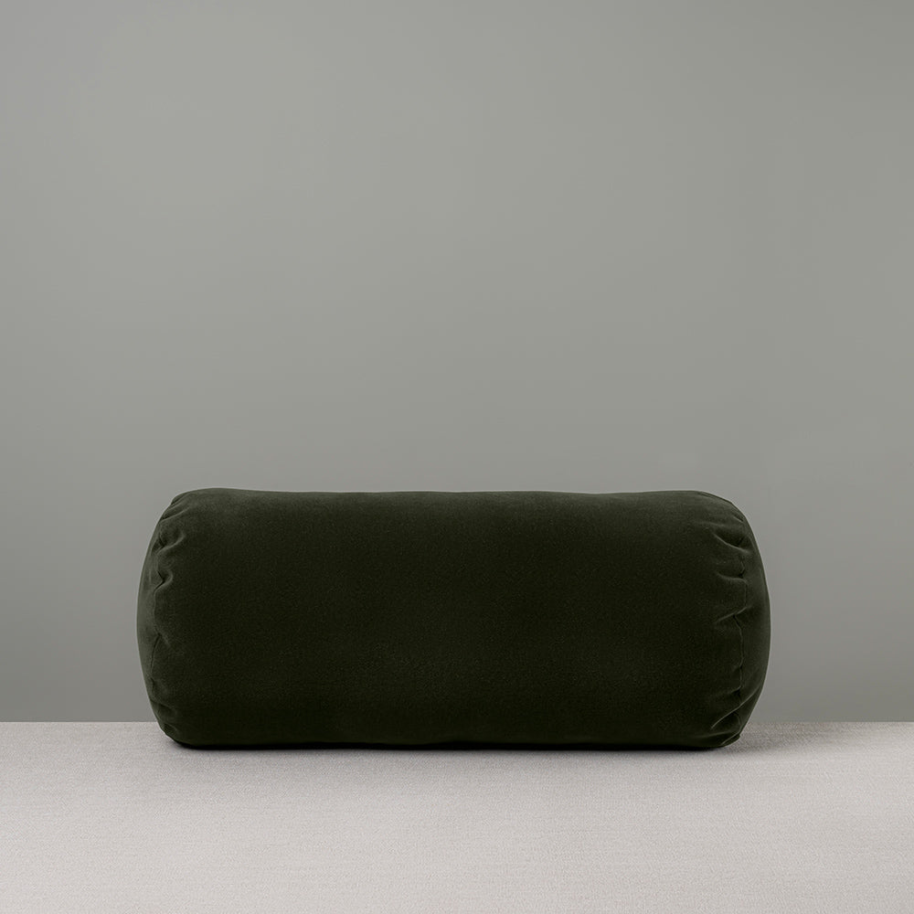 Bask Bolster Cushion in Intelligent Velvet, Seaweed