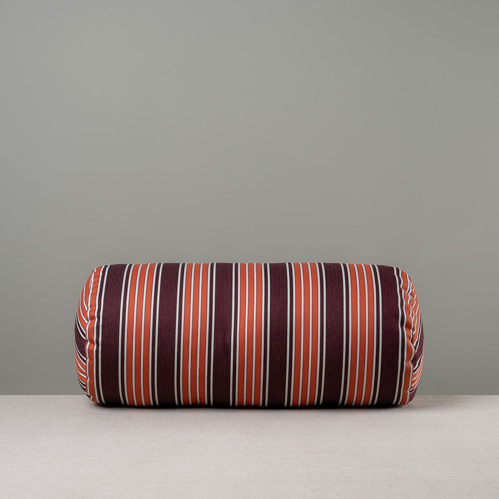 Bask Bolster Cushion in Regatta Cotton, Flame