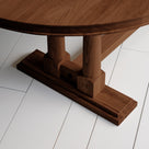 Foot Design of Tuck-In Oval Dining Table in Smoky Stained Oak - NiX By Nicola Harding & Co.