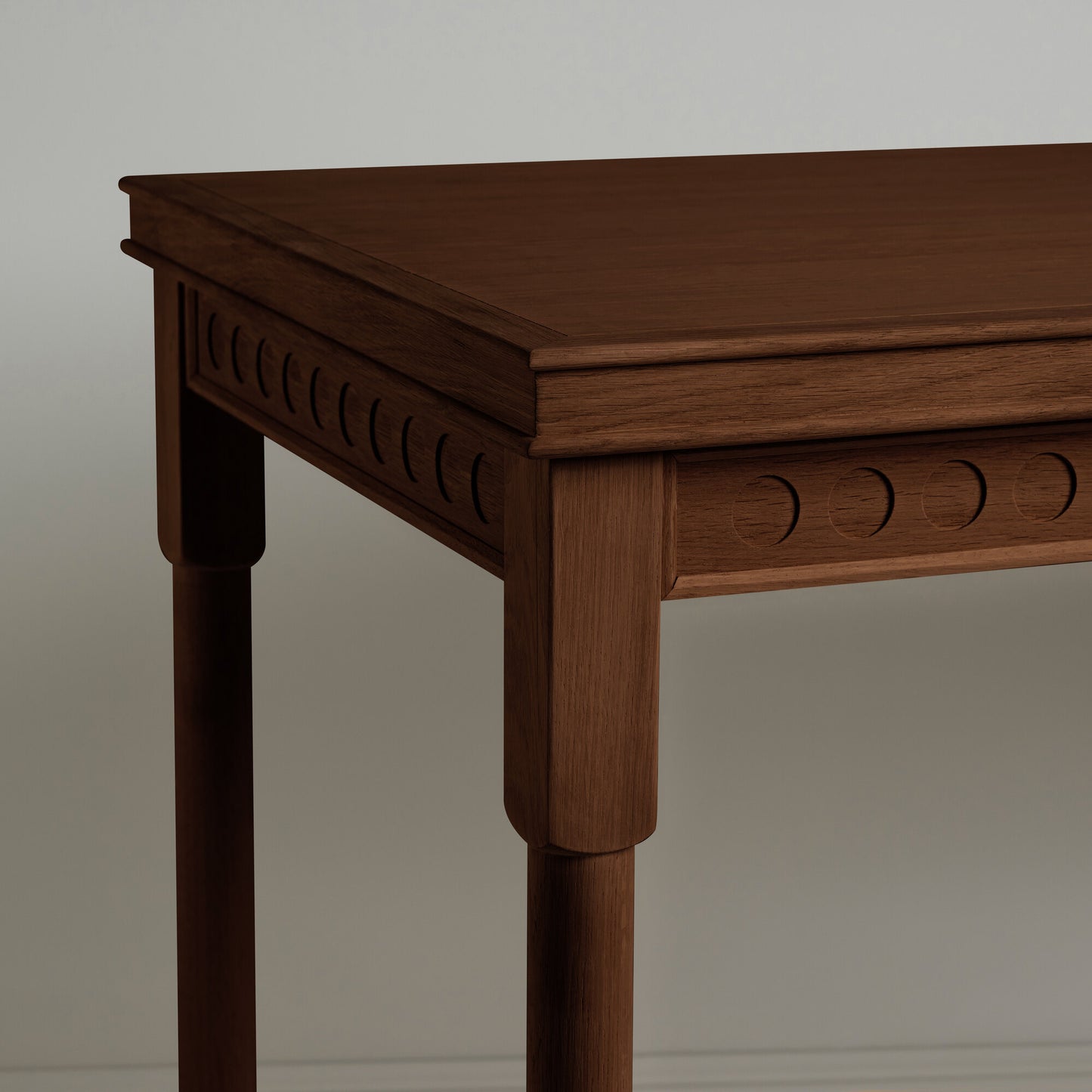 Scribble Desk, Smoky Stained Oak, Design Closeup - NiX
