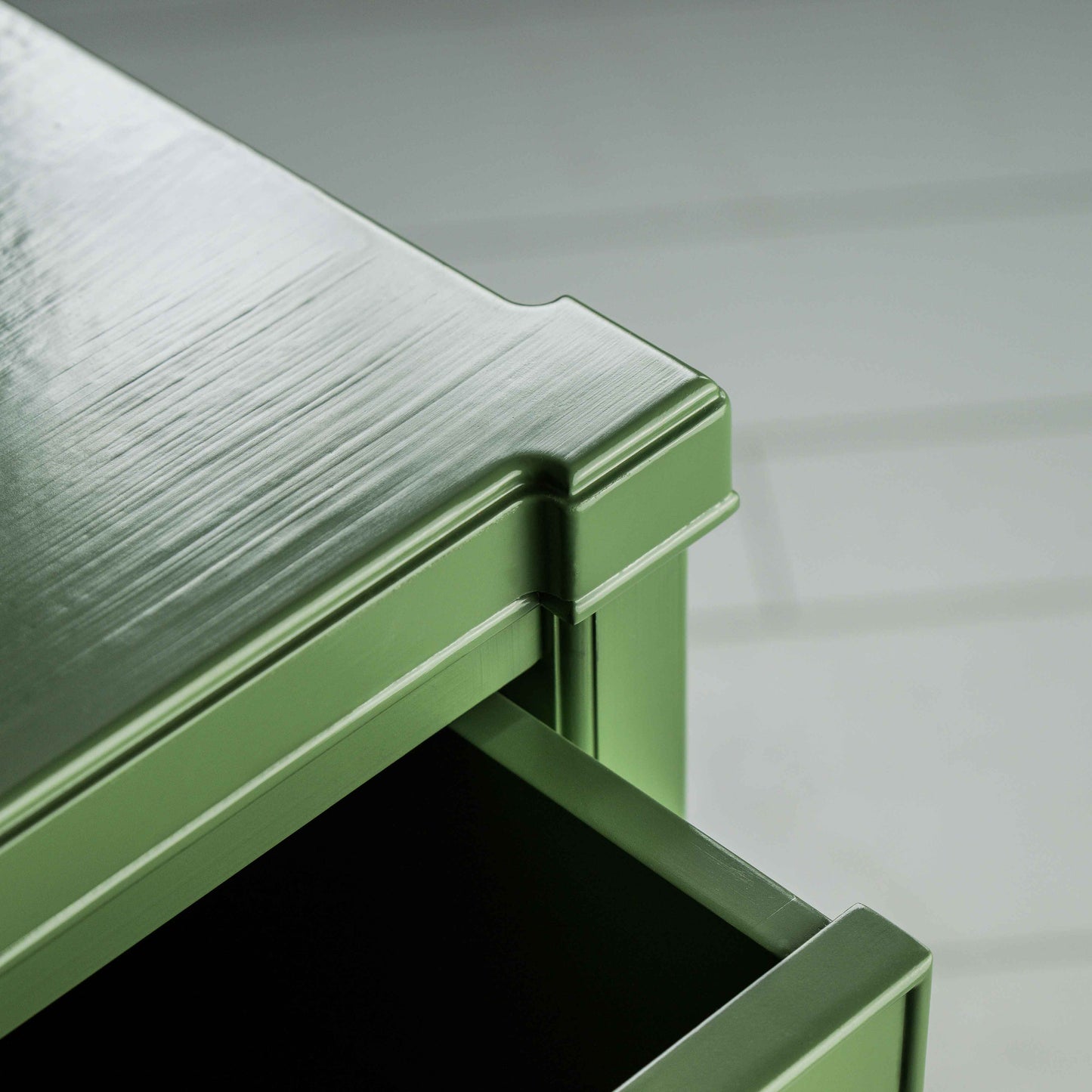 Shipshape Chest of Drawers, Sage Green Edge Design Closeup - By NiX