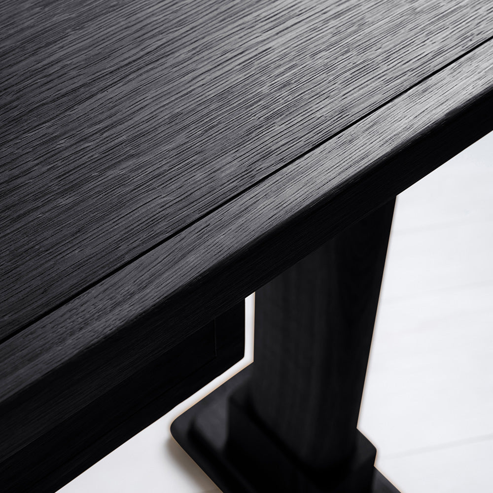 Design Finishing Edge Closeup of Keepsake Black Console Table - NiX